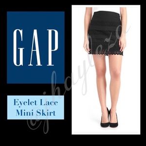 GAP: Black Crocheted Mini Skirt
